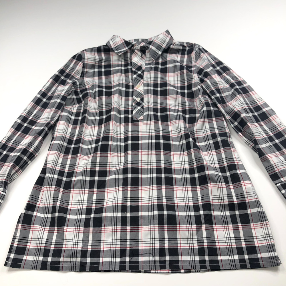 Talbots 4 Popover Henley Wrinkle Resistant Women's Button LS Shirt Black MINT